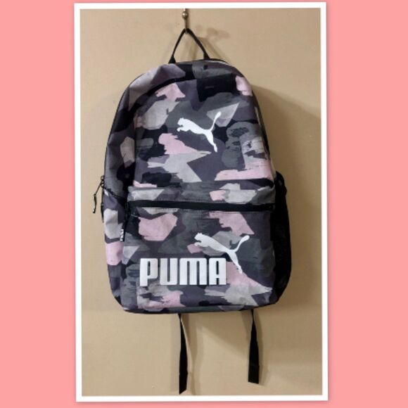 PUMA Pink/Grey Camo Backpack - Picture 2 of 4
